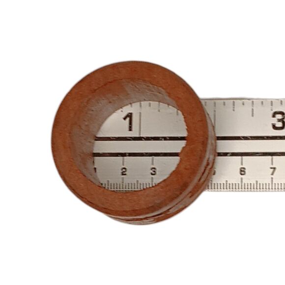 Vintage Wooden Napkin Rings Hand Carved Floral Leaf Design Rustic Boho Set Of 6 - Picture 12 of 12